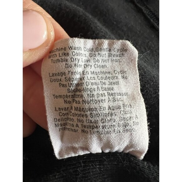 Vintage 90s DKNY rhinestone logo 3/4 sleeve black tshirt 1X retro classic - Picture 8 of 8